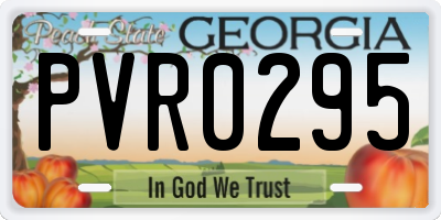 GA license plate PVR0295
