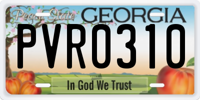 GA license plate PVR0310