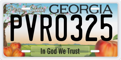 GA license plate PVR0325