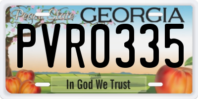GA license plate PVR0335