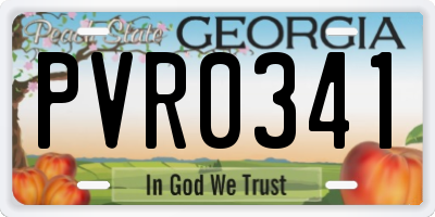 GA license plate PVR0341