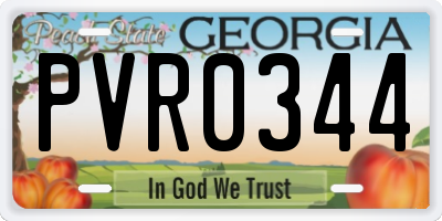 GA license plate PVR0344