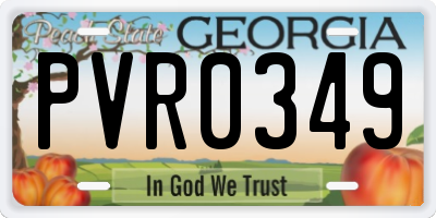 GA license plate PVR0349
