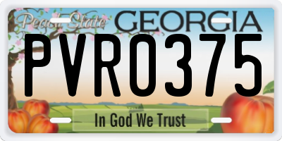 GA license plate PVR0375