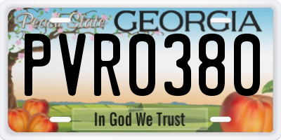 GA license plate PVR0380