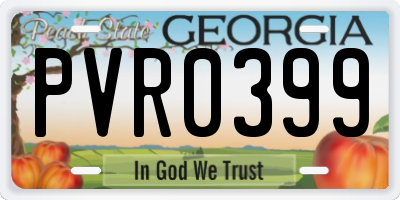 GA license plate PVR0399