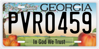 GA license plate PVR0459