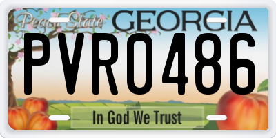 GA license plate PVR0486