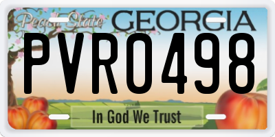 GA license plate PVR0498