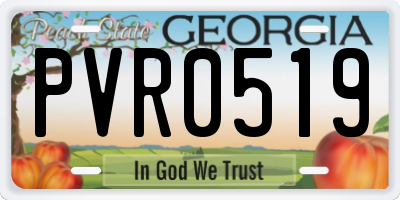 GA license plate PVR0519
