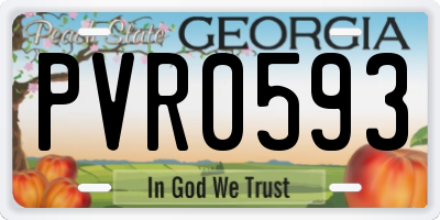 GA license plate PVR0593