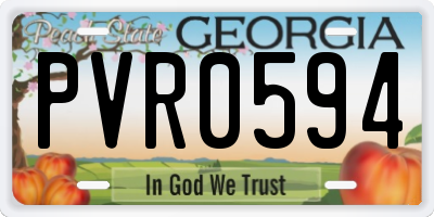 GA license plate PVR0594