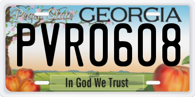 GA license plate PVR0608