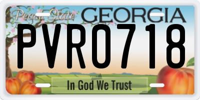 GA license plate PVR0718