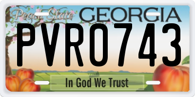GA license plate PVR0743
