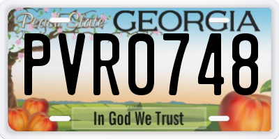 GA license plate PVR0748