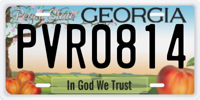 GA license plate PVR0814