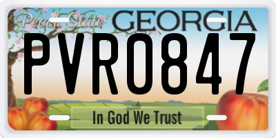 GA license plate PVR0847