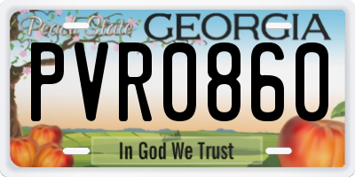 GA license plate PVR0860