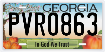 GA license plate PVR0863