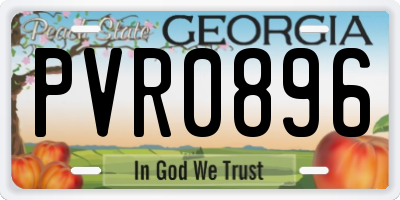 GA license plate PVR0896