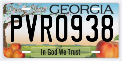GA license plate PVR0938