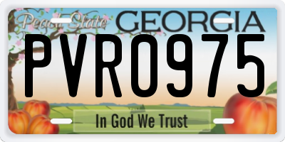 GA license plate PVR0975