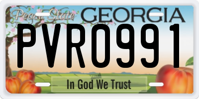 GA license plate PVR0991