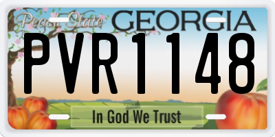 GA license plate PVR1148