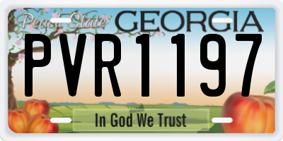 GA license plate PVR1197