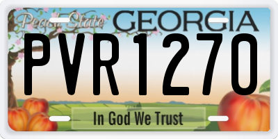 GA license plate PVR1270