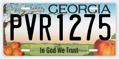 GA license plate PVR1275