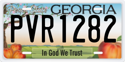 GA license plate PVR1282