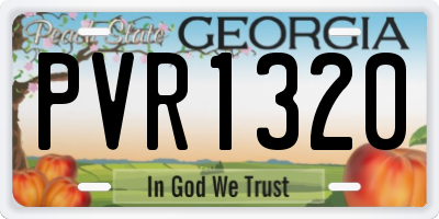 GA license plate PVR1320