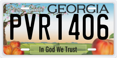 GA license plate PVR1406