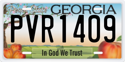 GA license plate PVR1409