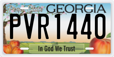 GA license plate PVR1440