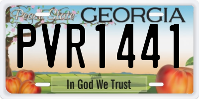 GA license plate PVR1441