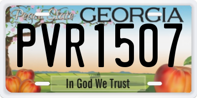 GA license plate PVR1507