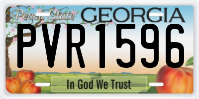 GA license plate PVR1596