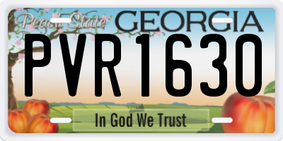GA license plate PVR1630