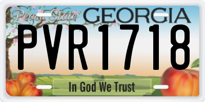 GA license plate PVR1718