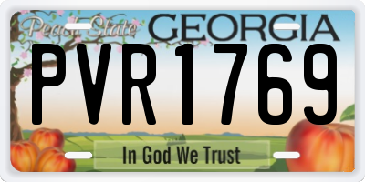 GA license plate PVR1769
