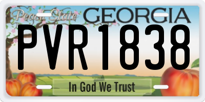 GA license plate PVR1838