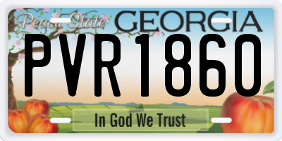 GA license plate PVR1860
