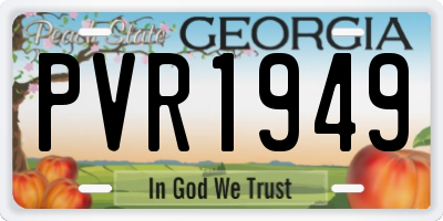 GA license plate PVR1949