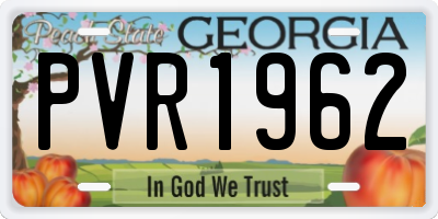 GA license plate PVR1962