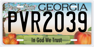 GA license plate PVR2039