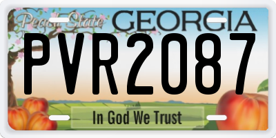 GA license plate PVR2087