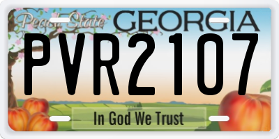 GA license plate PVR2107